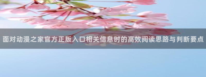 里番番动漫在线观看:面对动漫之家官方正版入口相关信息时的高效阅读思路与判断要点配图